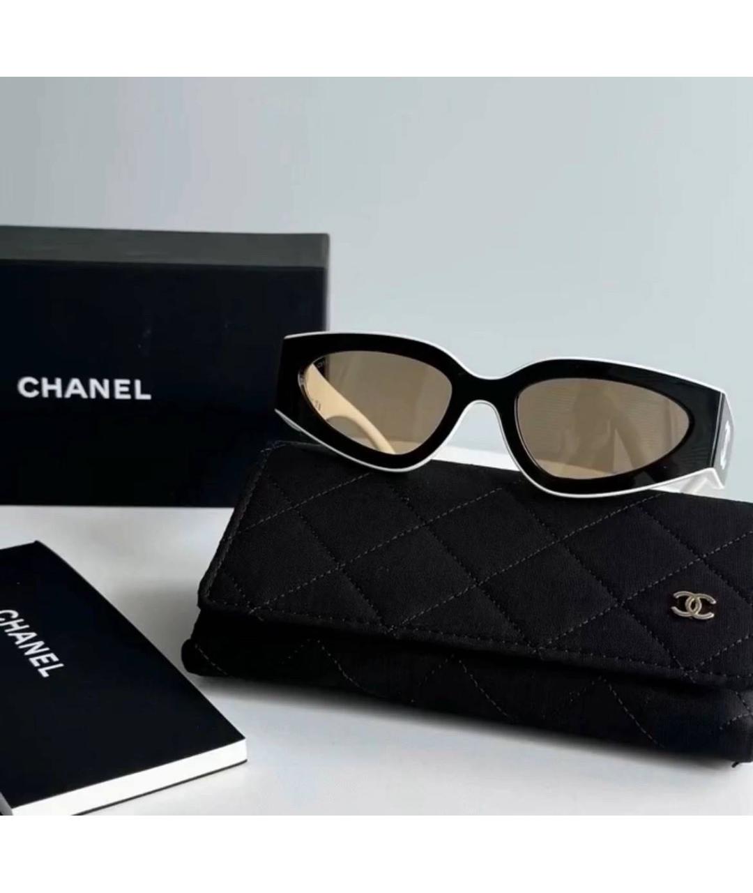 CHANEL Черные пластиковые солнцезащитные очки, фото 2