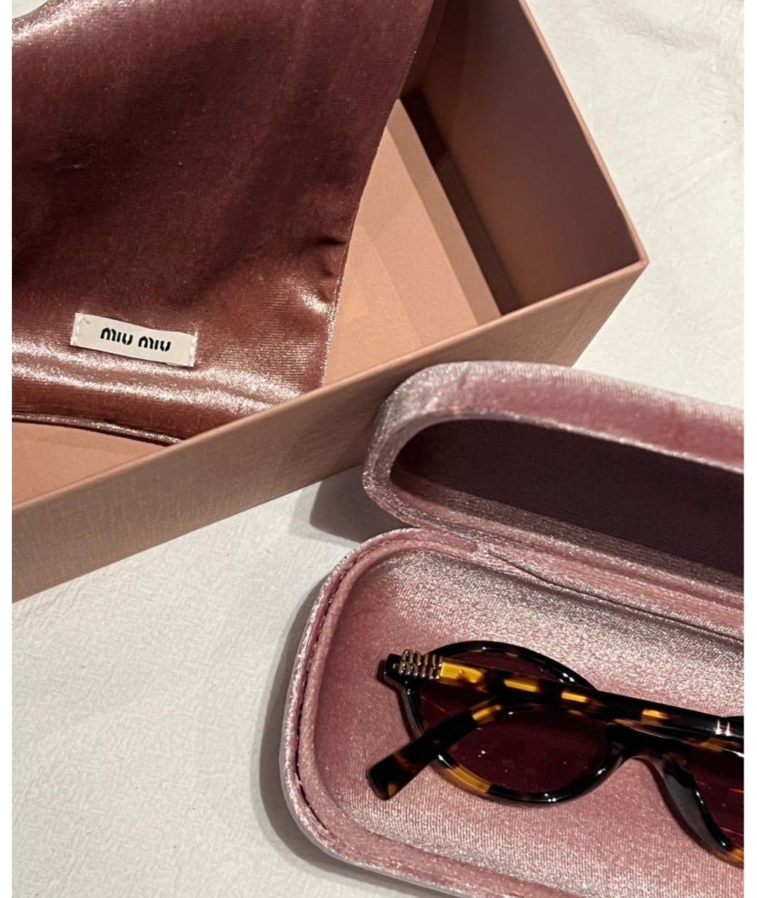 MIU MIU Розовые пластиковые солнцезащитные очки, фото 6