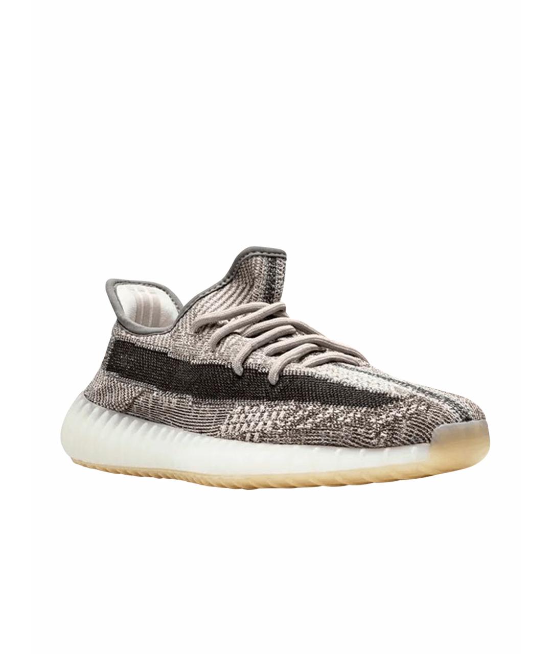 ADIDAS YEEZY Серые текстильные низкие кроссовки / кеды, фото 1