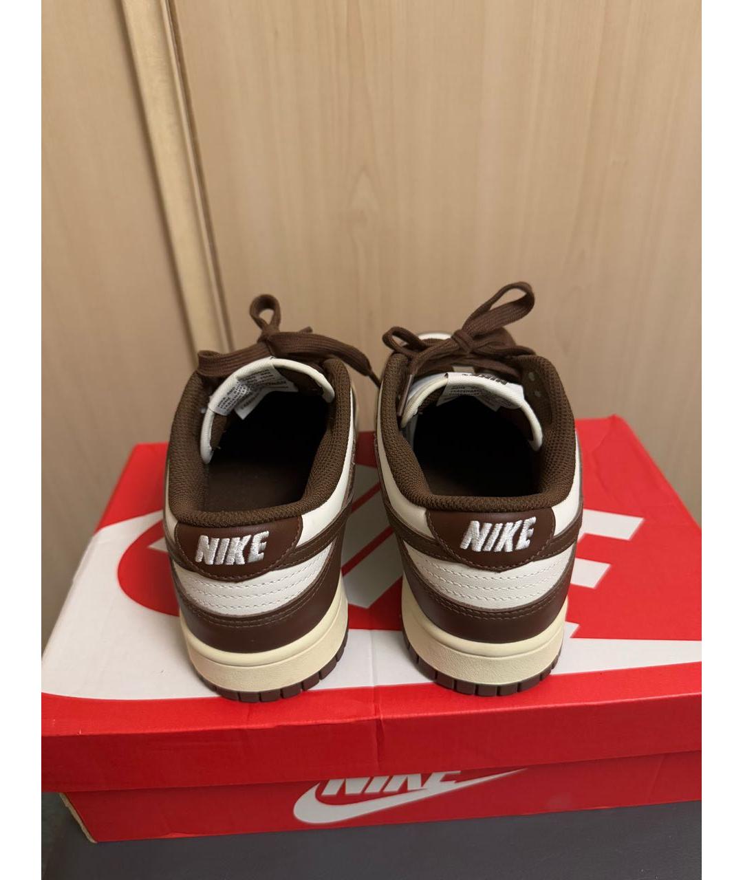 NIKE Коричневые кожаные кроссовки, фото 5