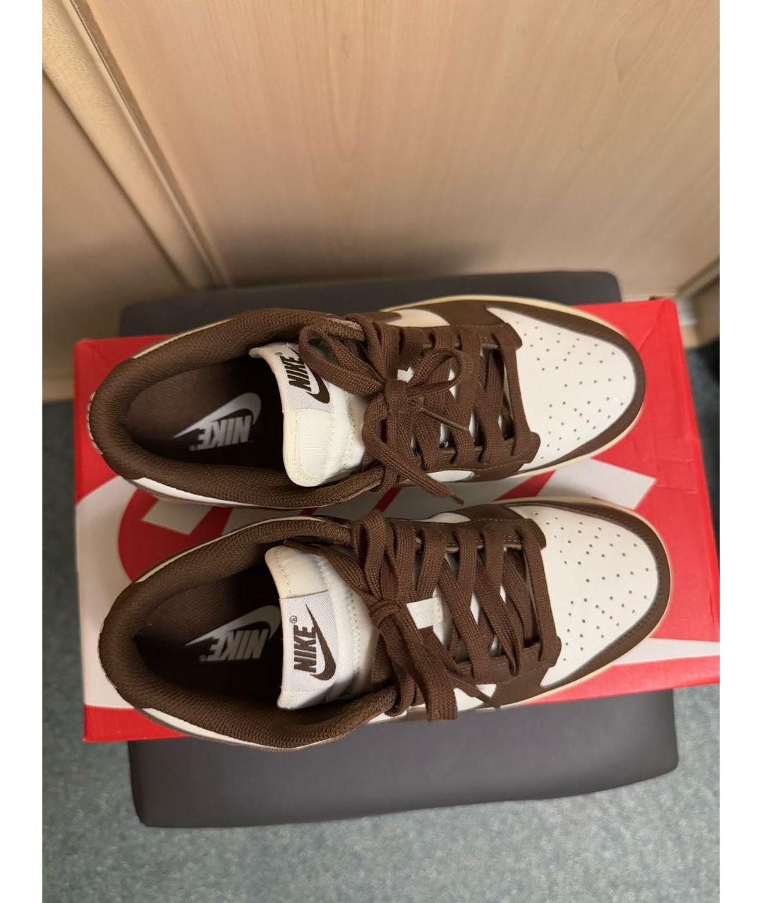 NIKE Коричневые кожаные кроссовки, фото 4