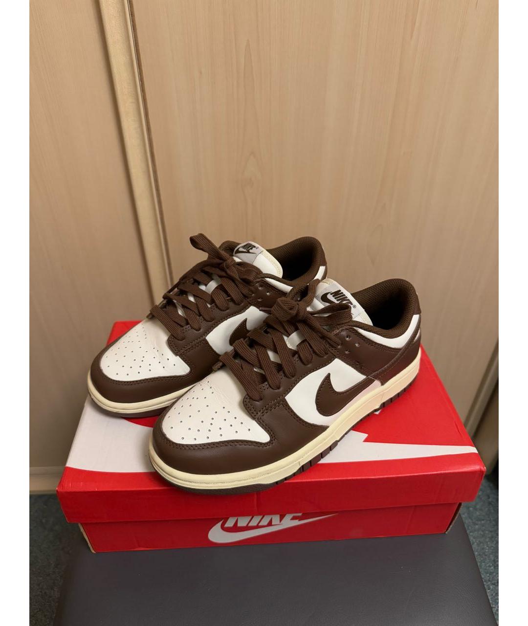 NIKE Коричневые кожаные кроссовки, фото 2