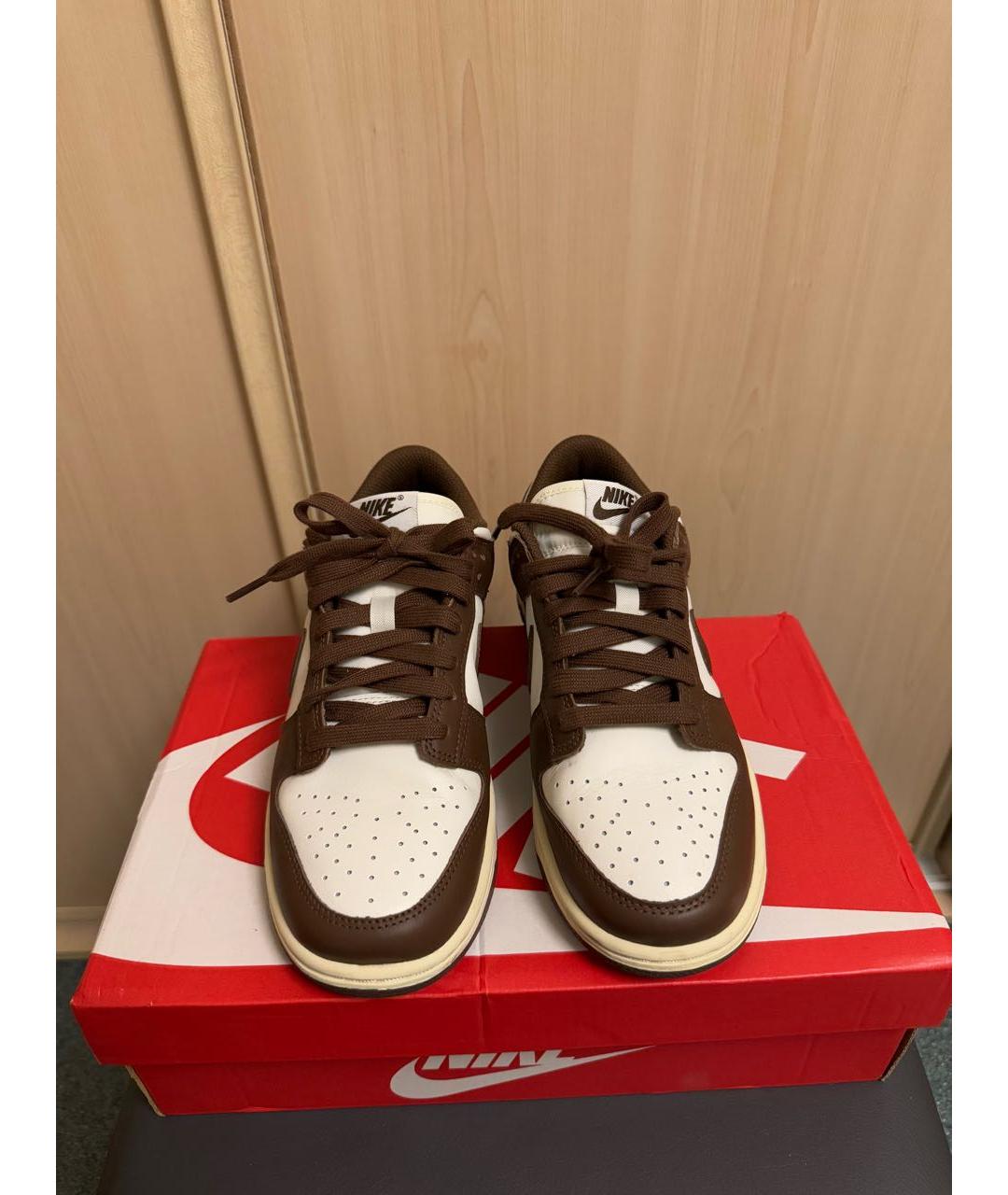 NIKE Коричневые кожаные кроссовки, фото 3