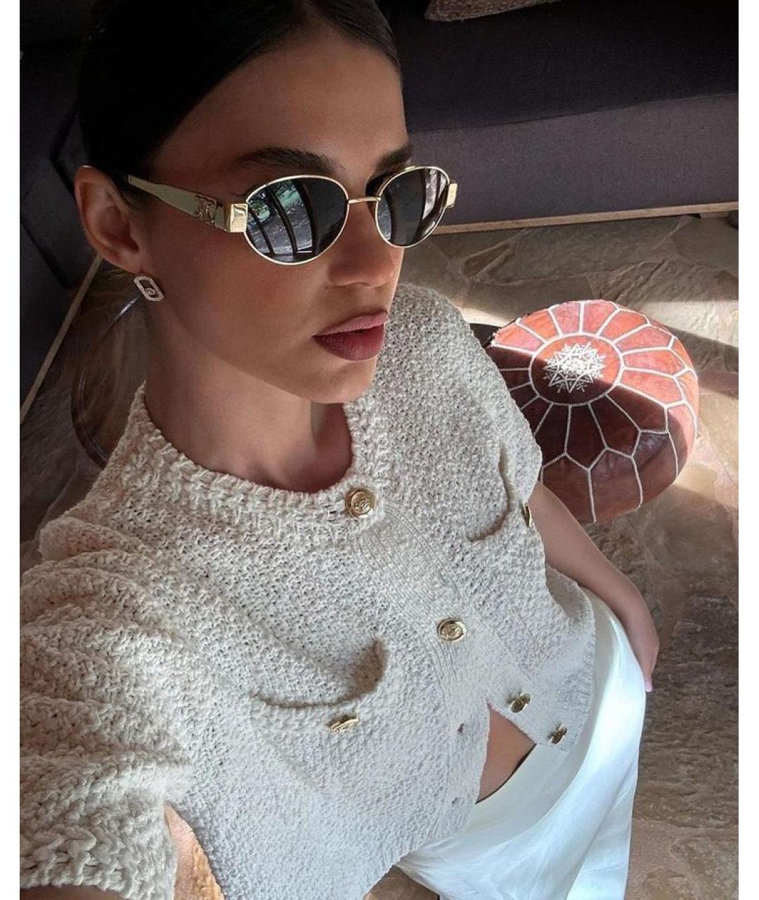 CELINE Серебряные металлические солнцезащитные очки, фото 8