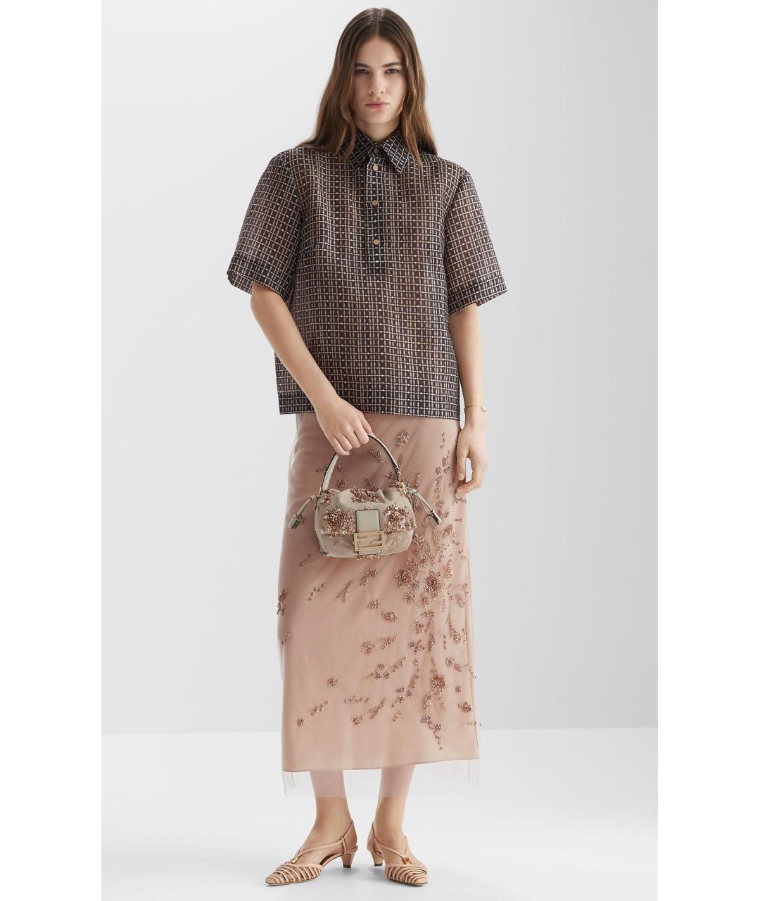 FENDI Бежевая юбка миди, фото 5