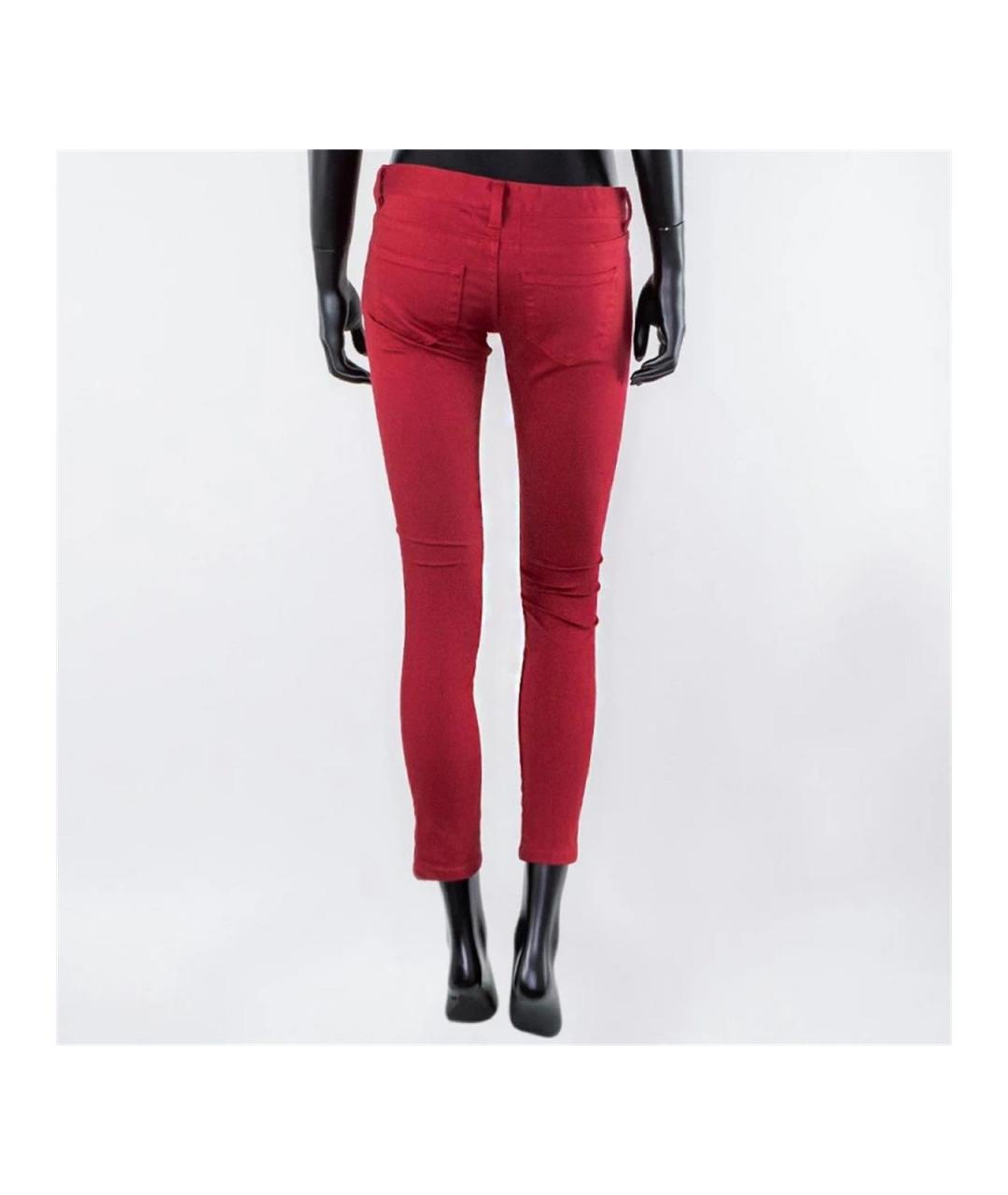 SAINT LAURENT Красные хлопковые прямые джинсы, фото 3