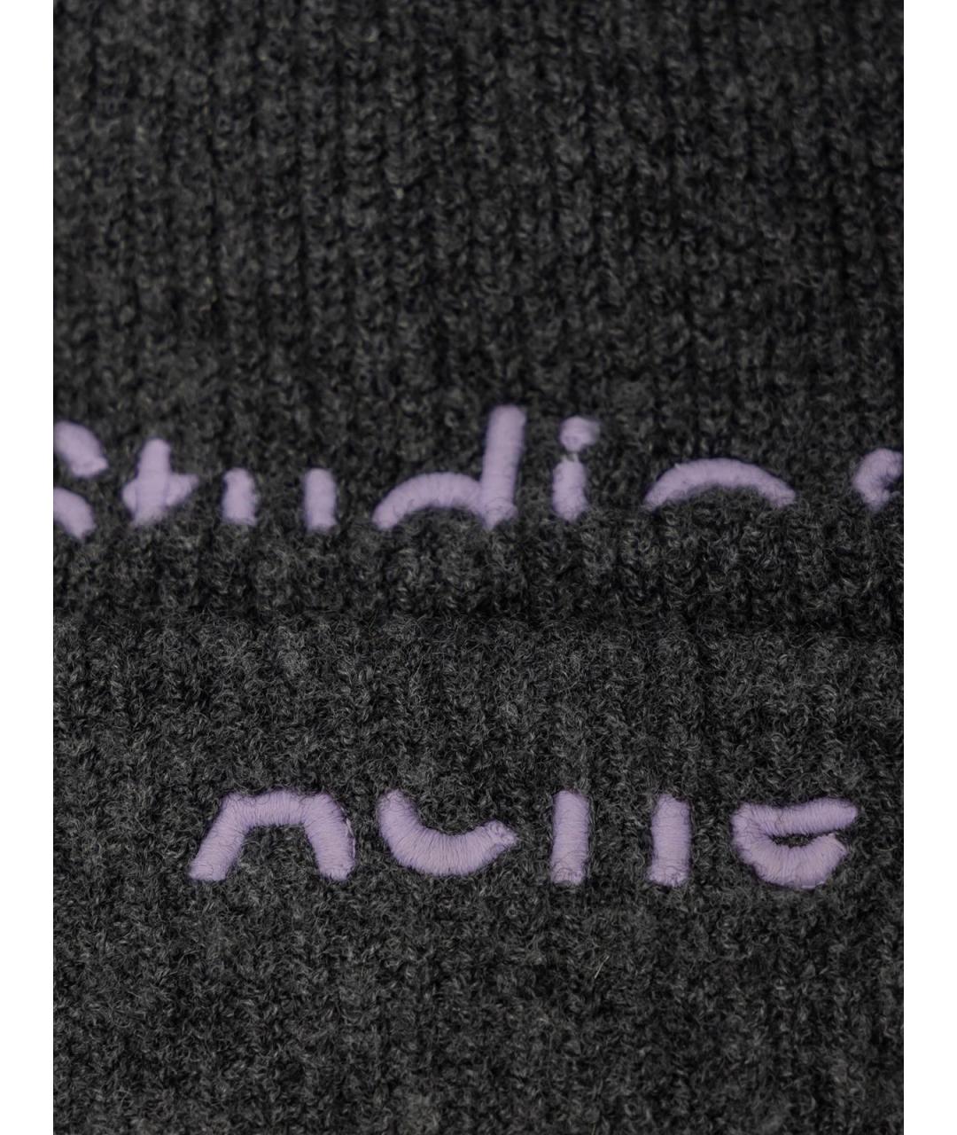 ACNE STUDIOS Серая шерстяная шапка, фото 3