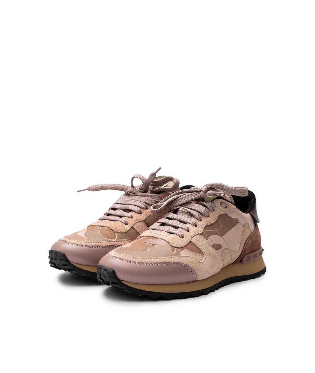 VALENTINO Розовые текстильные кроссовки, фото 2