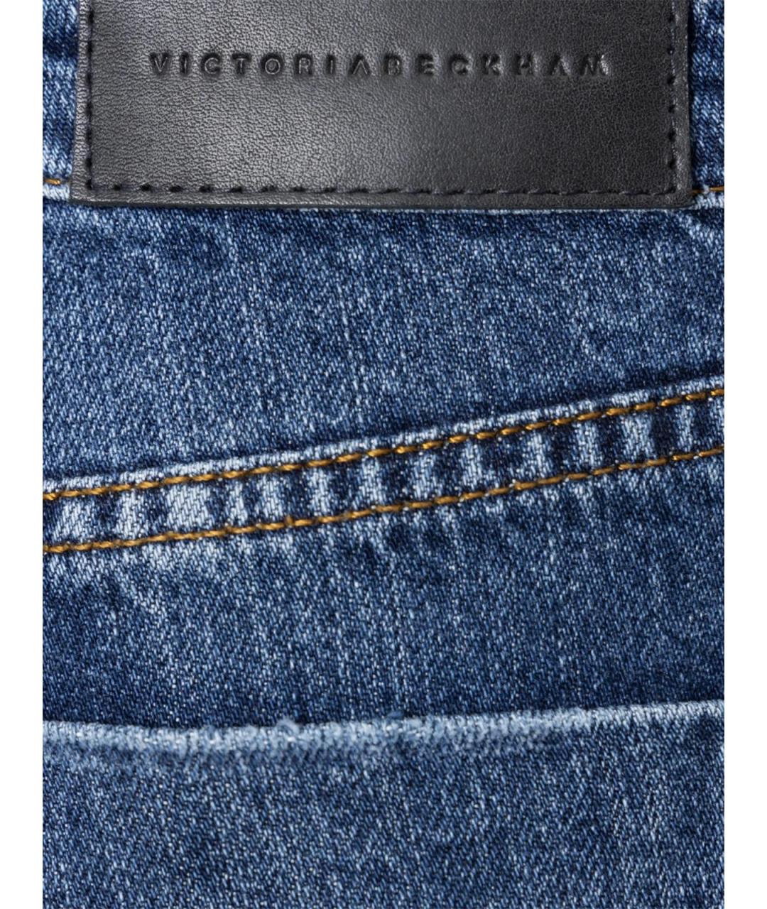VICTORIA BECKHAM Синие хлопковые джинсы клеш, фото 3