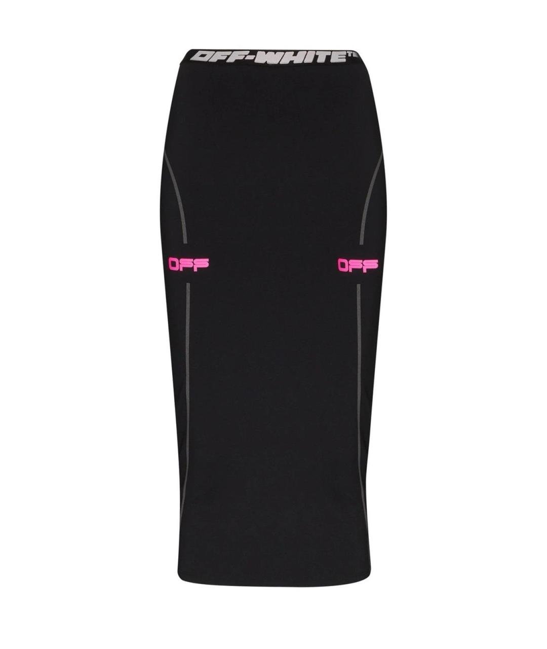OFF-WHITE Черная полиэстеровая юбка миди, фото 5