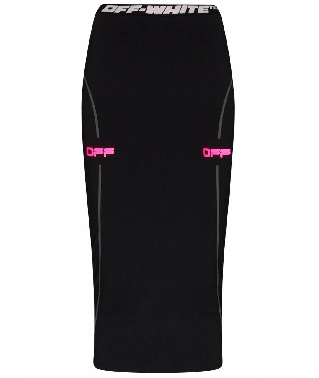 OFF-WHITE Черная полиэстеровая юбка миди, фото 1