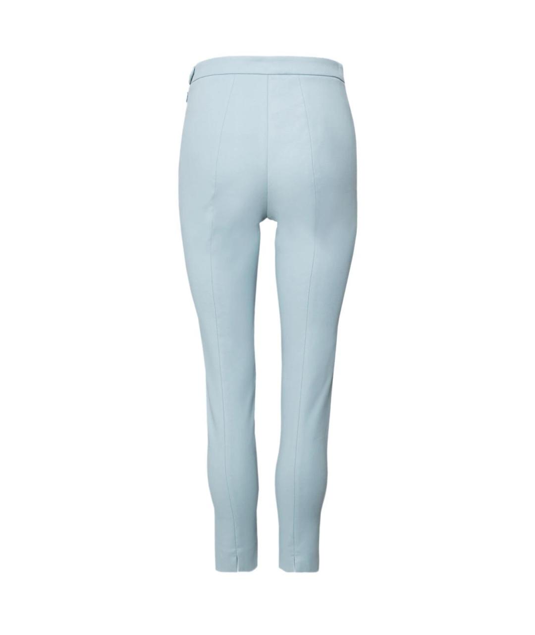 LORO PIANA Голубые хлопковые прямые брюки, фото 2