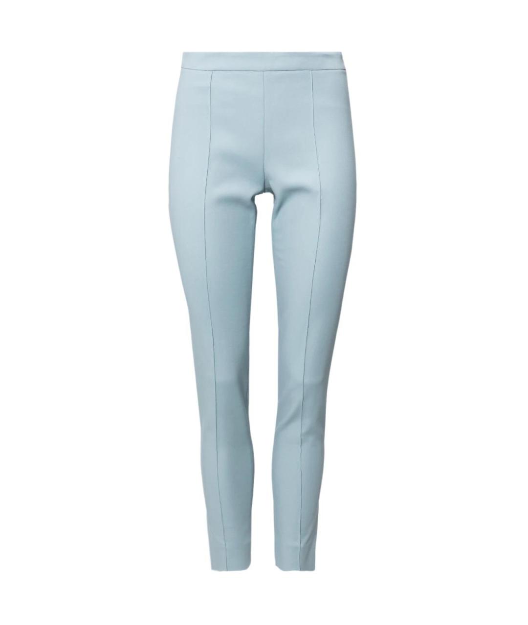 LORO PIANA Голубые хлопковые прямые брюки, фото 1