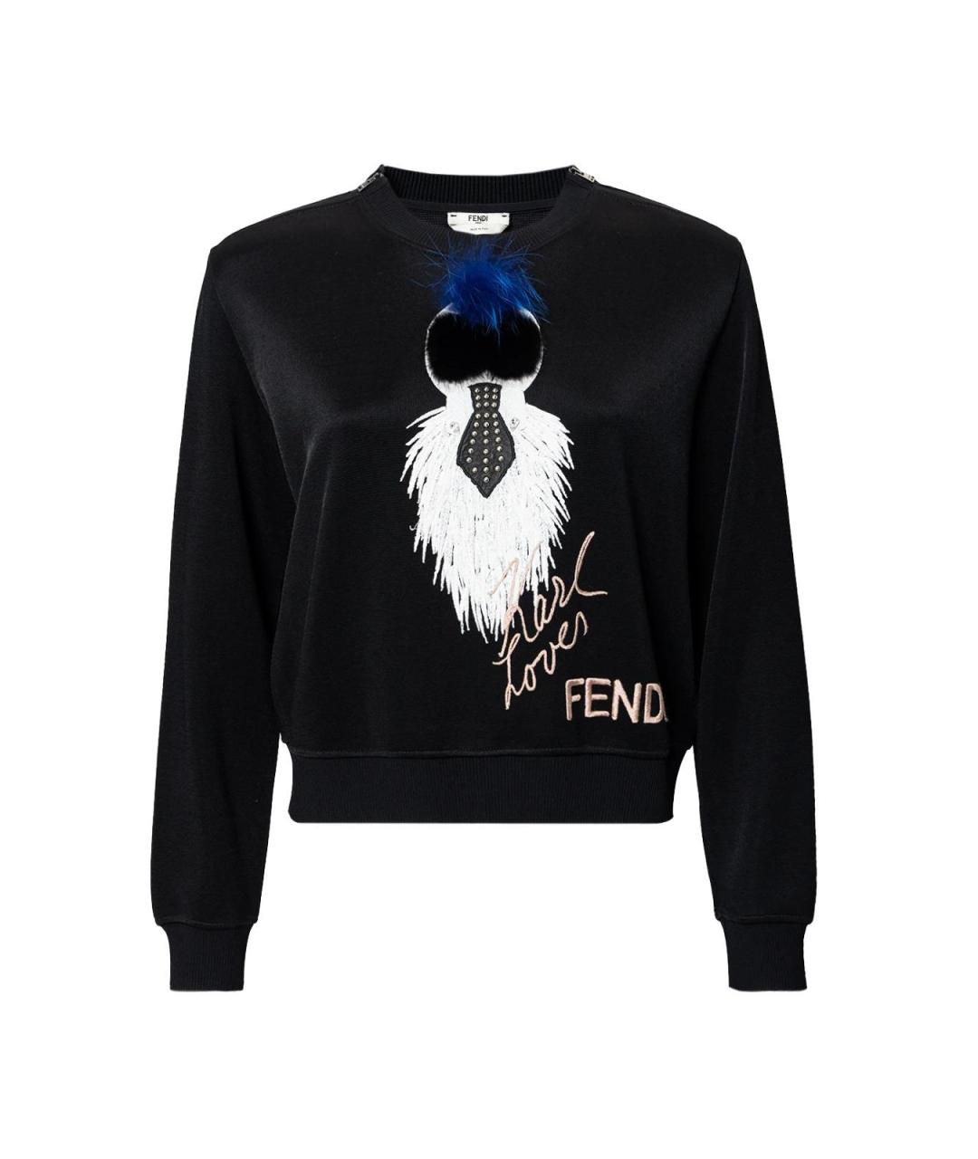 FENDI Черный вискозный джемпер / свитер, фото 4