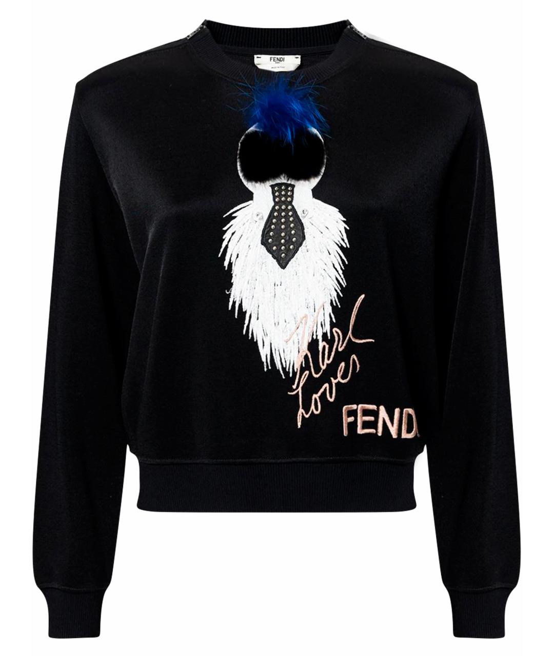 FENDI Черный вискозный джемпер / свитер, фото 1