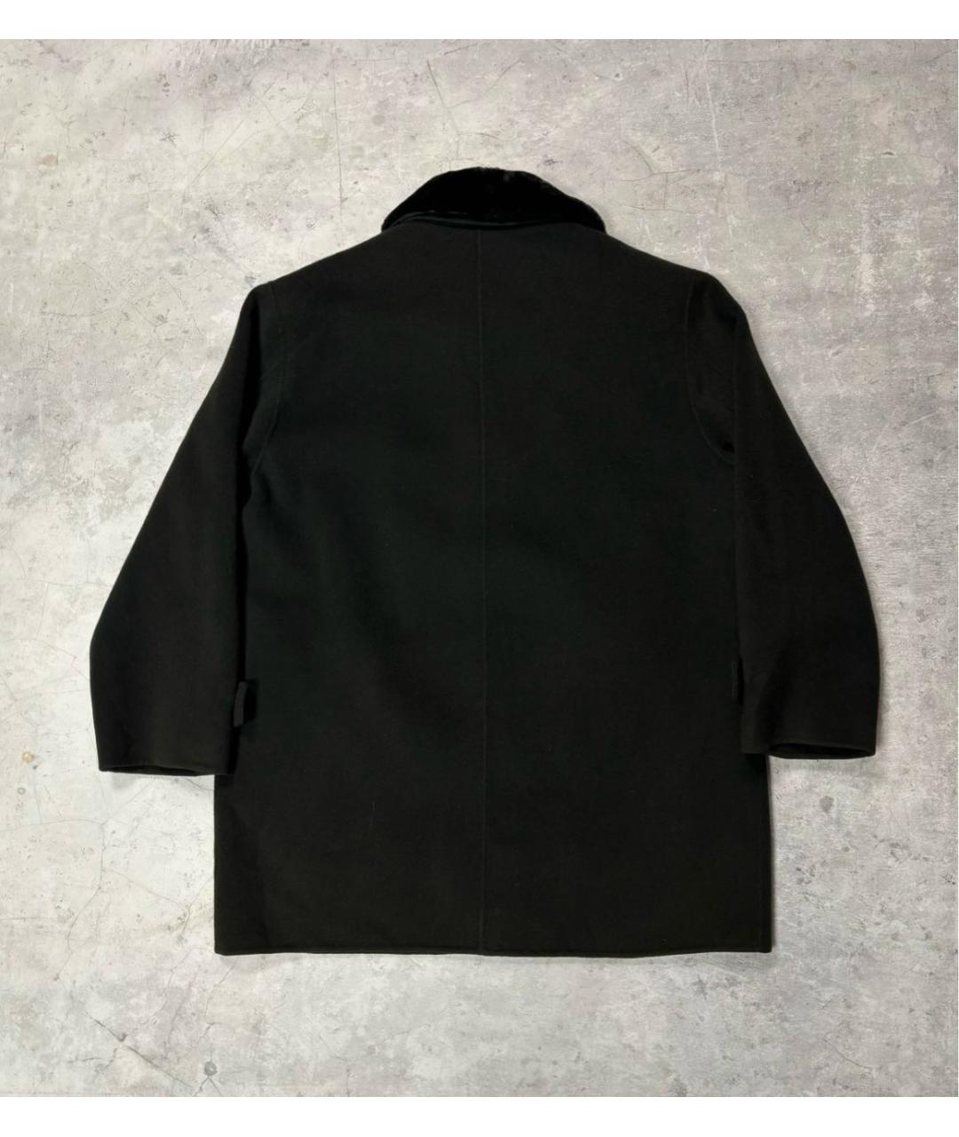 SAINT LAURENT Черное шерстяное пальто, фото 2
