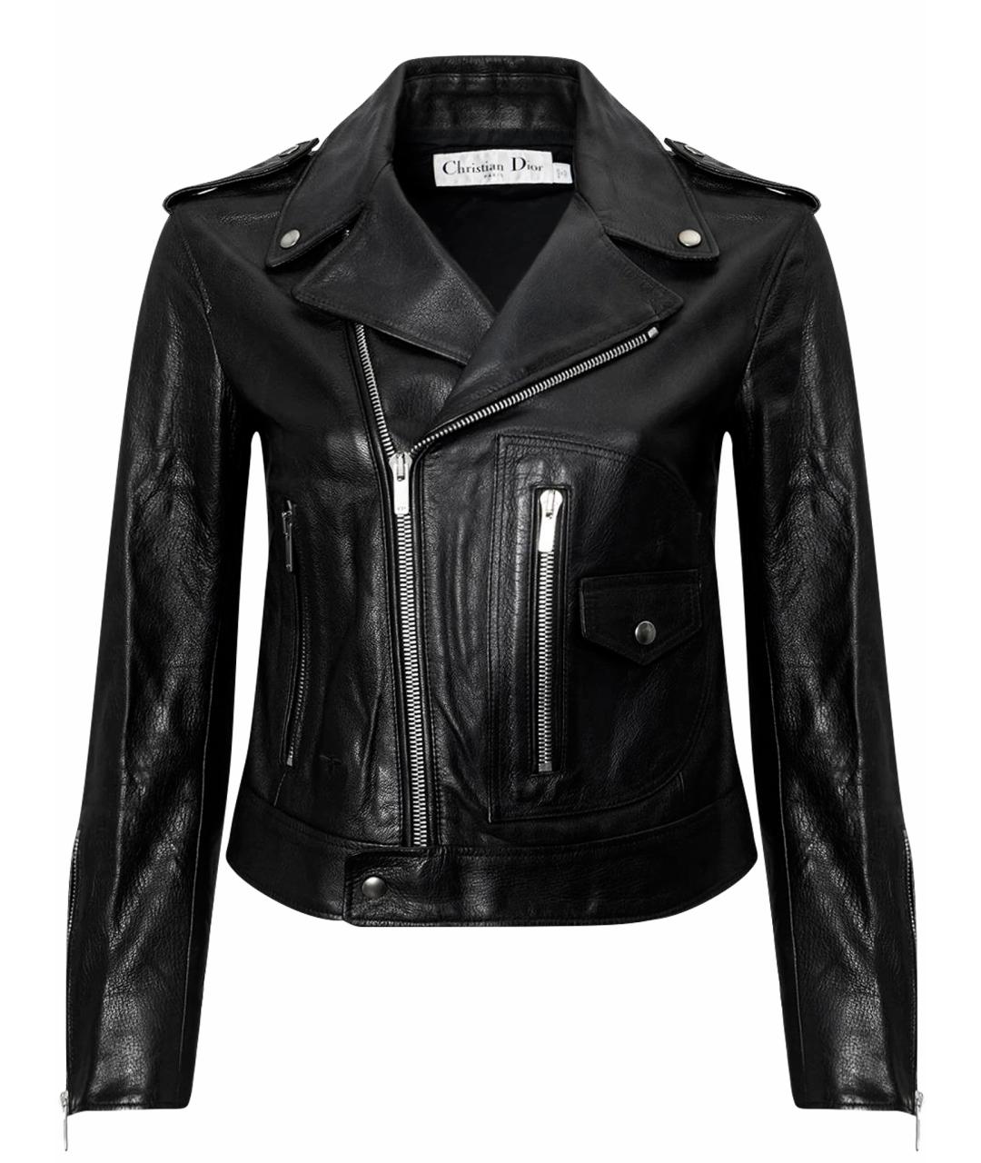 CHRISTIAN DIOR Черная кожаная куртка, фото 1