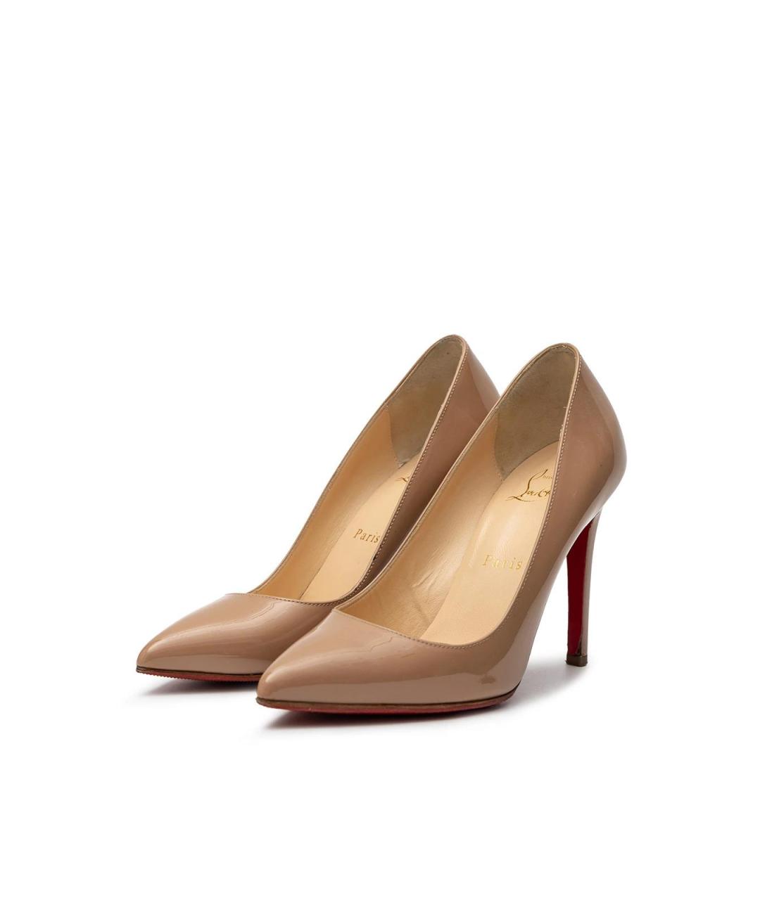 CHRISTIAN LOUBOUTIN Бежевые кожаные туфли, фото 2