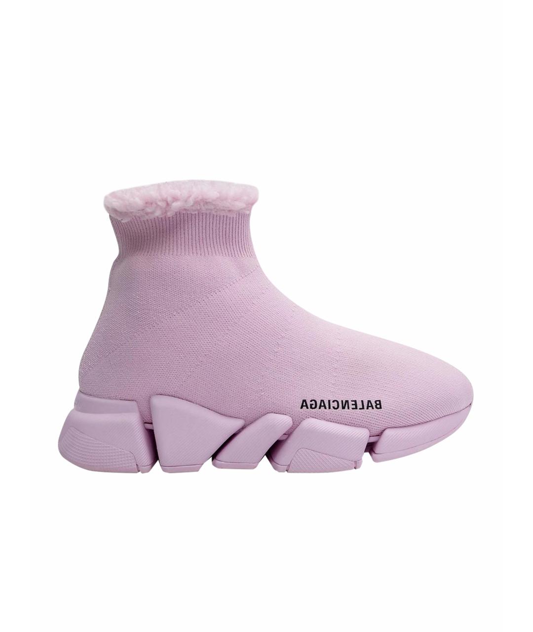 BALENCIAGA Розовые текстильные кеды, фото 1