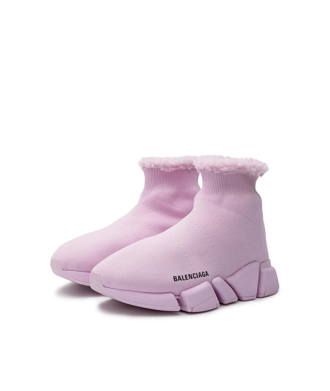 BALENCIAGA Розовые текстильные кеды, фото 2