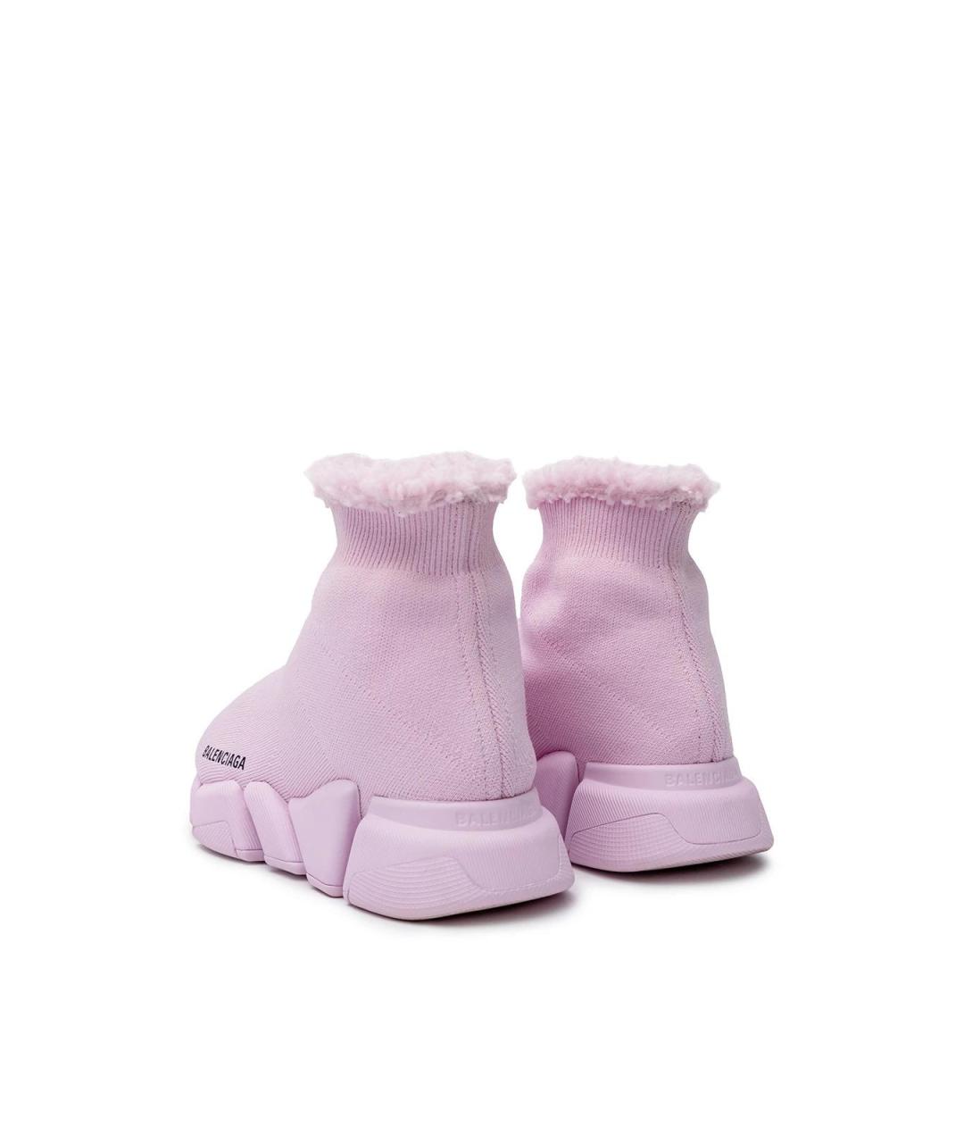 BALENCIAGA Розовые текстильные кеды, фото 3