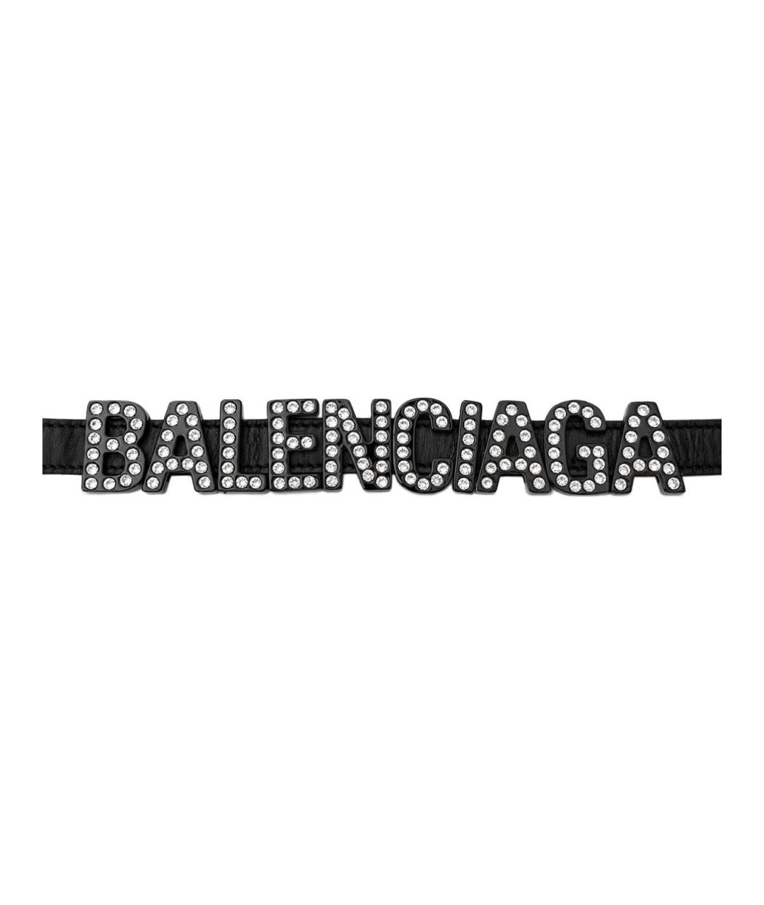 BALENCIAGA Черный кожаный чокер, фото 2