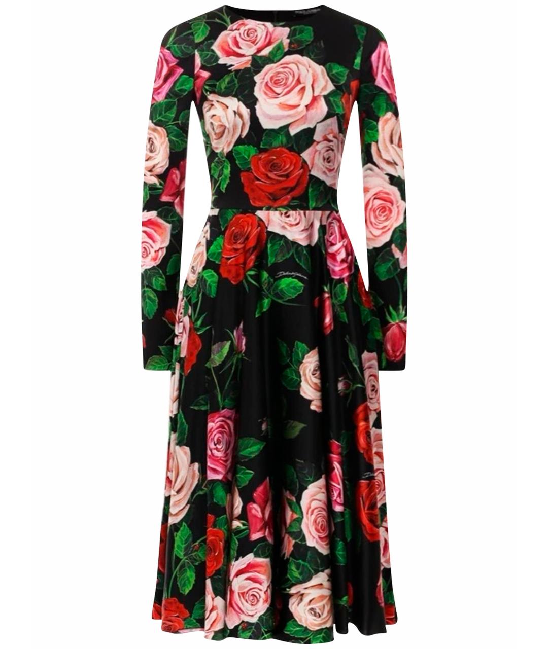 DOLCE&GABBANA Черное шелковое повседневное платье, фото 1