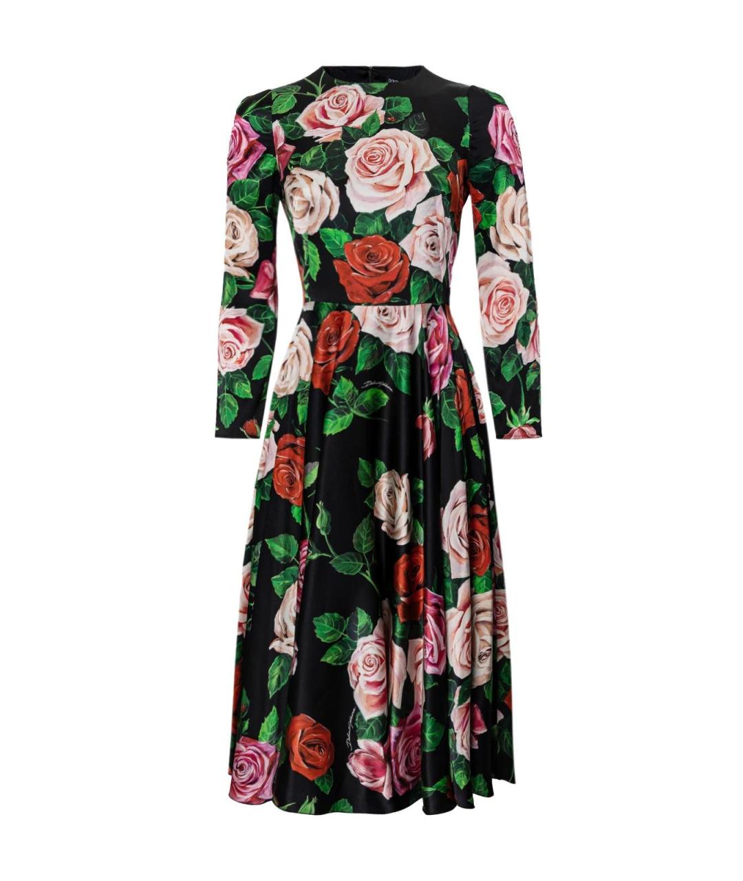 DOLCE&GABBANA Черное шелковое повседневное платье, фото 2