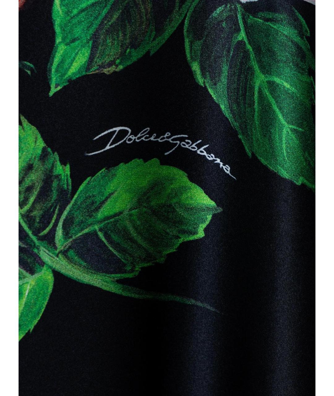 DOLCE&GABBANA Черное шелковое повседневное платье, фото 4