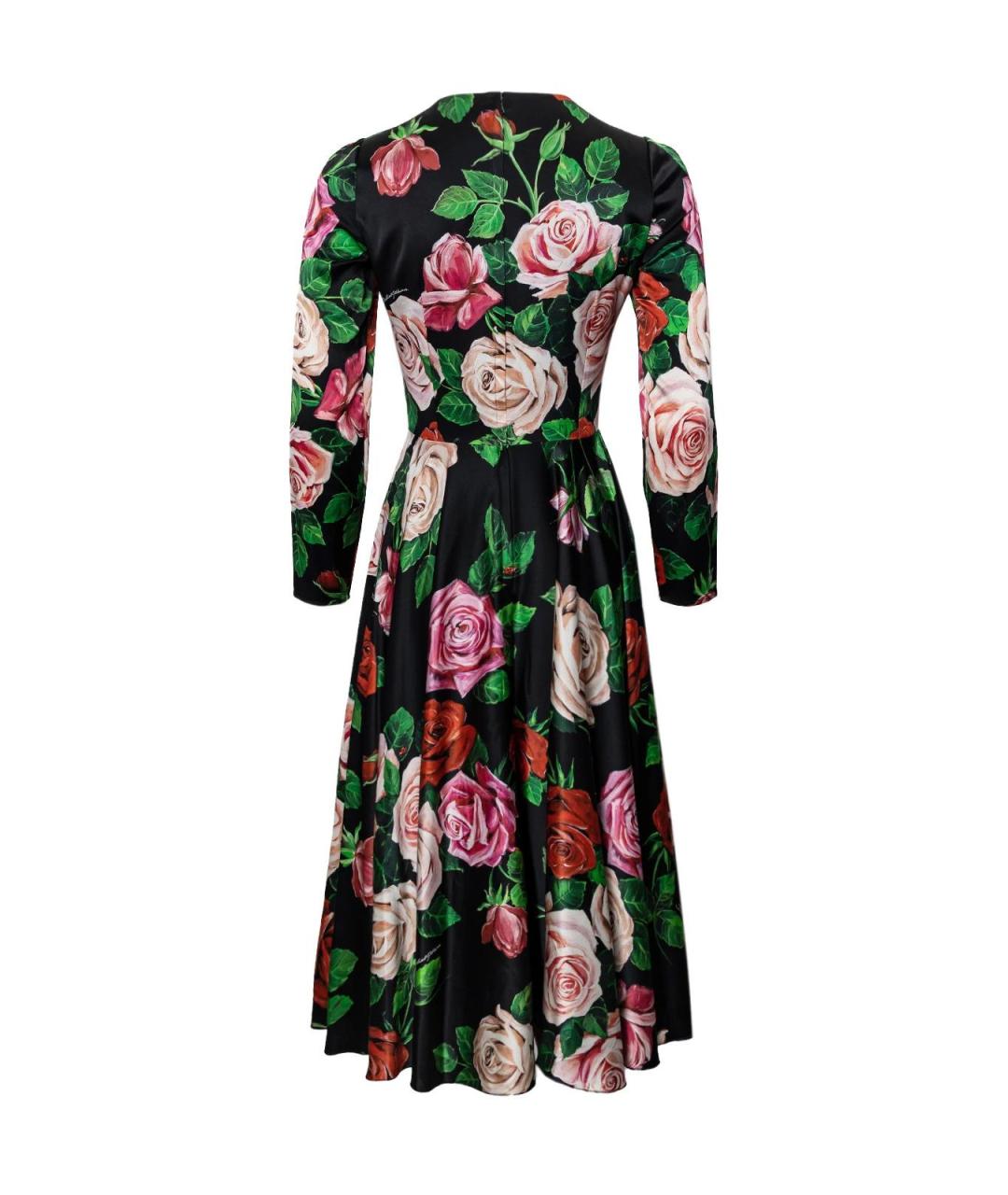 DOLCE&GABBANA Черное шелковое повседневное платье, фото 3