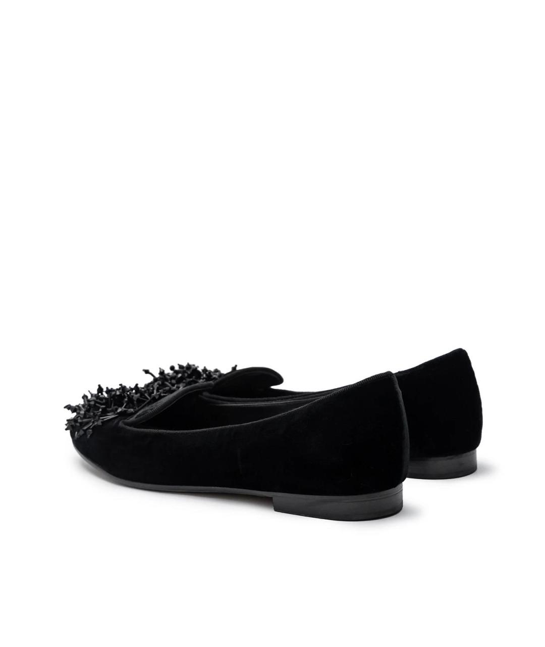 CHRISTIAN DIOR Черные бархатные балетки, фото 3
