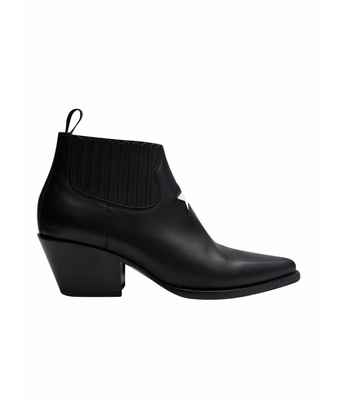 CHRISTIAN DIOR Черные кожаные ботильоны, фото 1