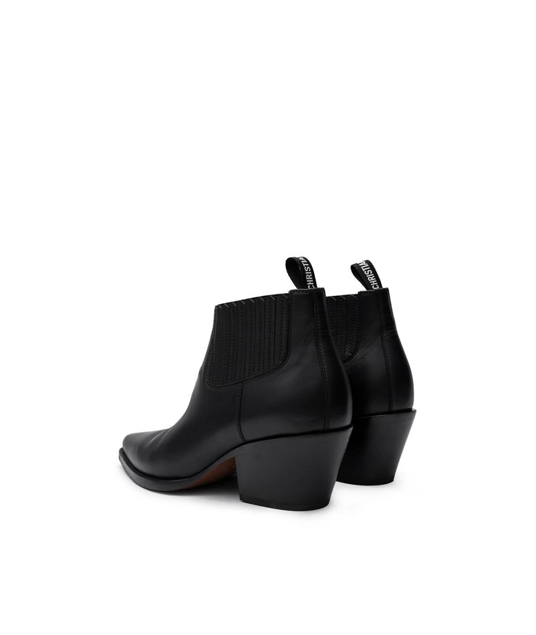 CHRISTIAN DIOR Черные кожаные ботильоны, фото 3