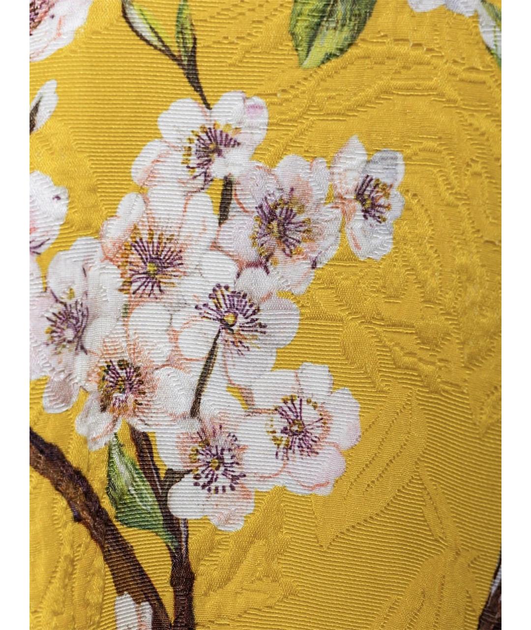 DOLCE&GABBANA Желтое шелковое повседневное платье, фото 3