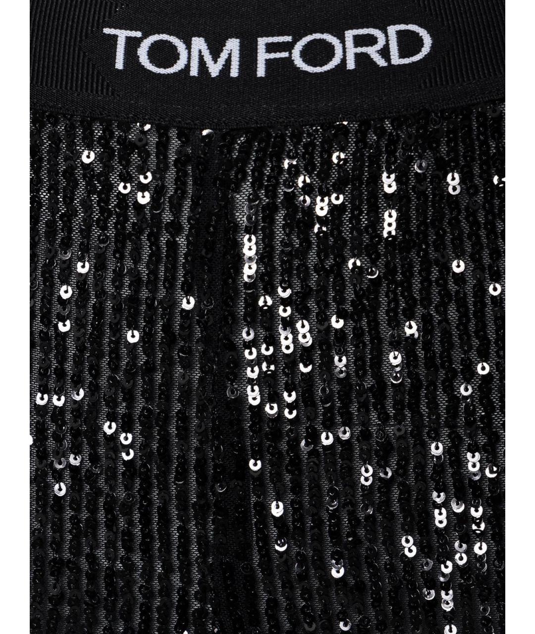 TOM FORD Черные полиэстеровые леггинсы и велосипедки, фото 3