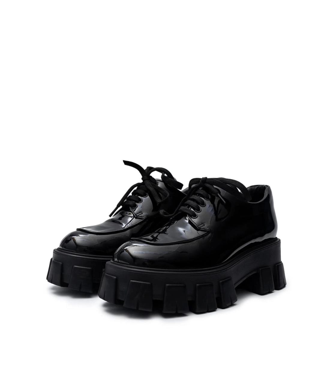 PRADA Черные кожаные ботинки, фото 2