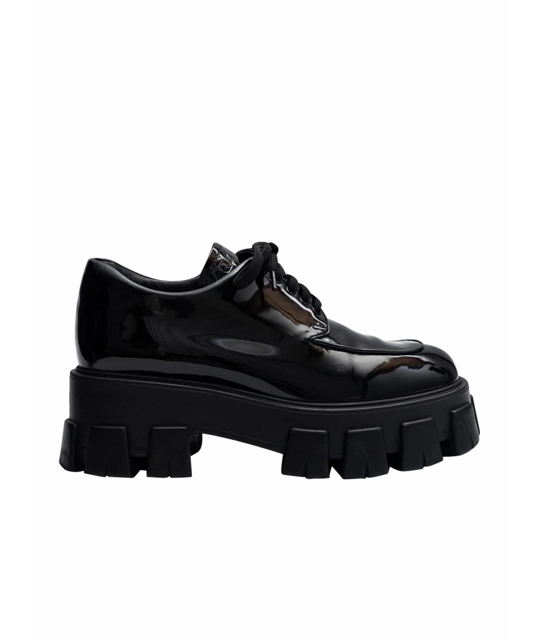 PRADA Черные кожаные ботинки, фото 1