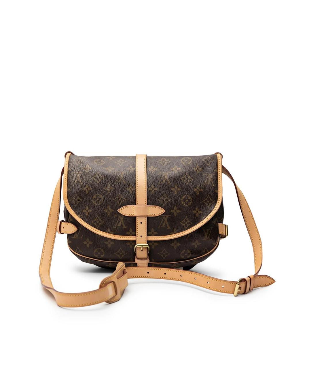 LOUIS VUITTON Коричневая кожаная сумка через плечо, фото 3