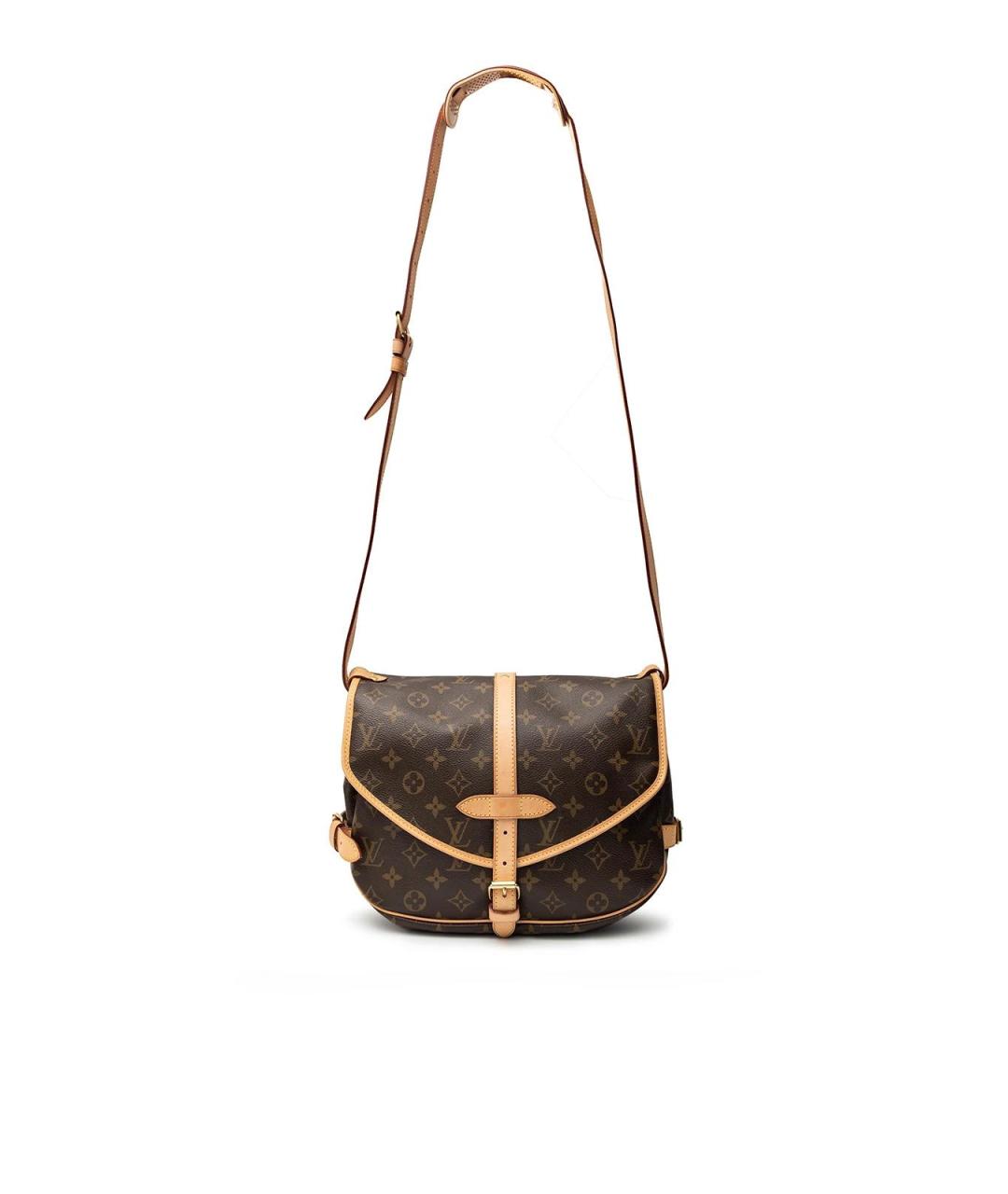 LOUIS VUITTON Коричневая кожаная сумка через плечо, фото 4