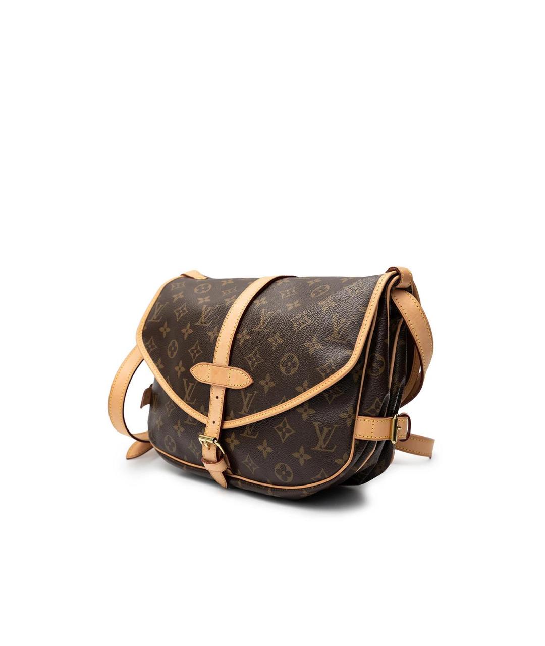 LOUIS VUITTON Коричневая кожаная сумка через плечо, фото 2