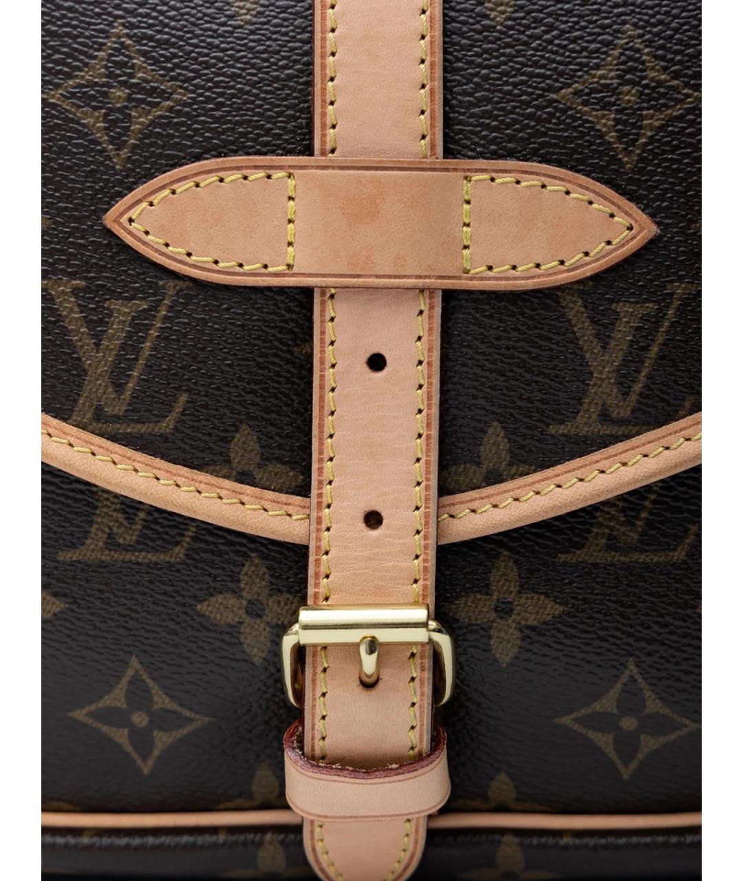 LOUIS VUITTON Коричневая кожаная сумка через плечо, фото 5