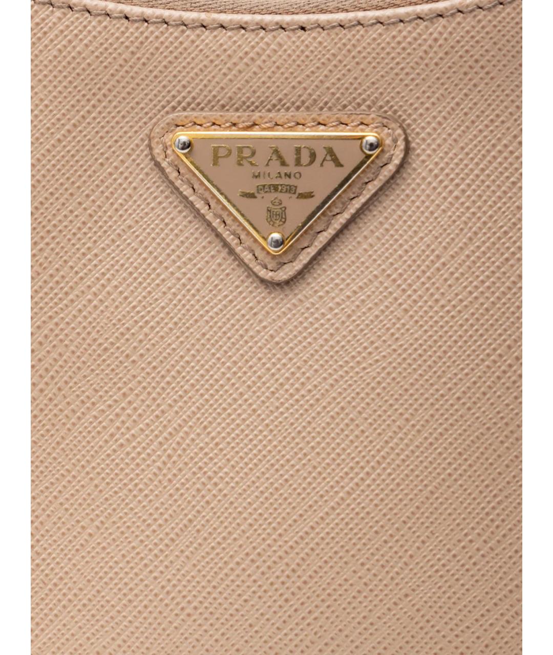 PRADA Бежевая кожаная сумка через плечо, фото 5