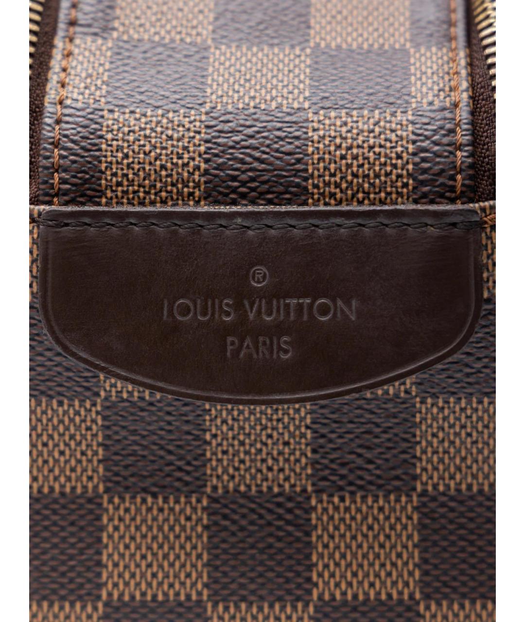 LOUIS VUITTON Коричневая кожаная косметичка, фото 4
