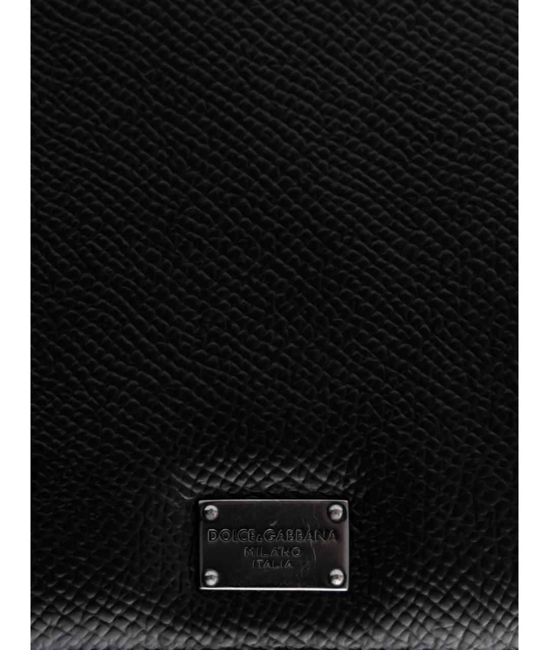 DOLCE&GABBANA Черный кожаный кошелек, фото 4