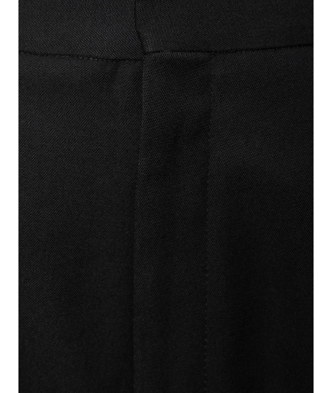SAINT LAURENT Черные шерстяные прямые брюки, фото 3