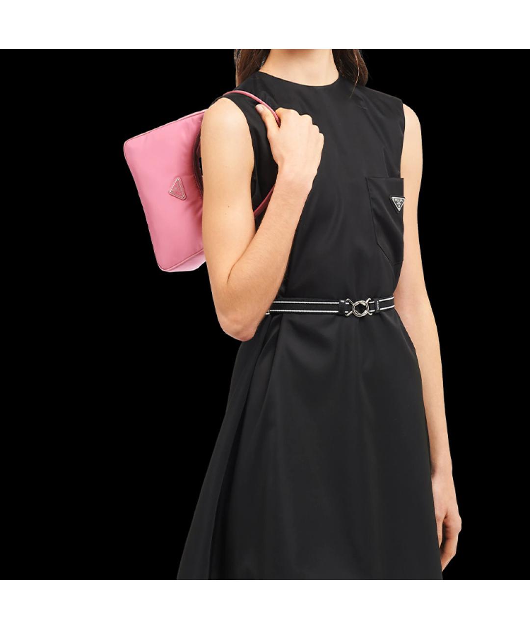 PRADA Розовая нейлоновая сумка через плечо, фото 4