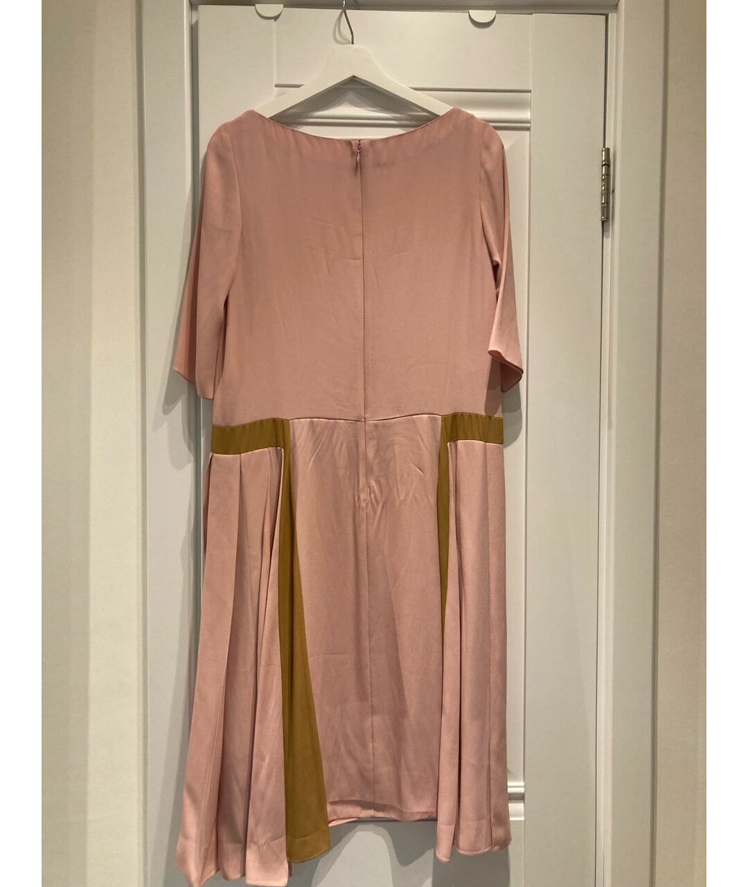 MARNI Розовое шелковое повседневное платье, фото 2
