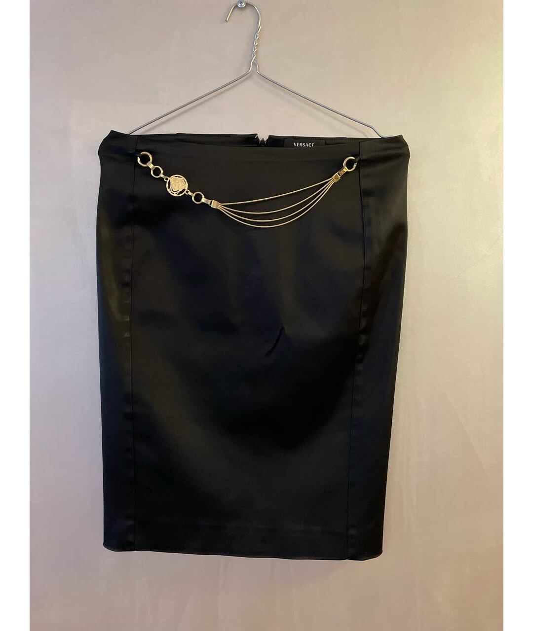 VERSACE Черная ацетатная юбка миди, фото 9