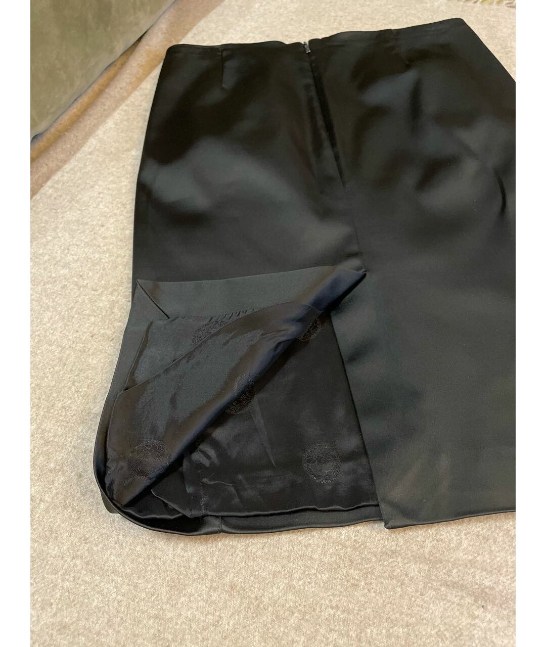 VERSACE Черная ацетатная юбка миди, фото 4