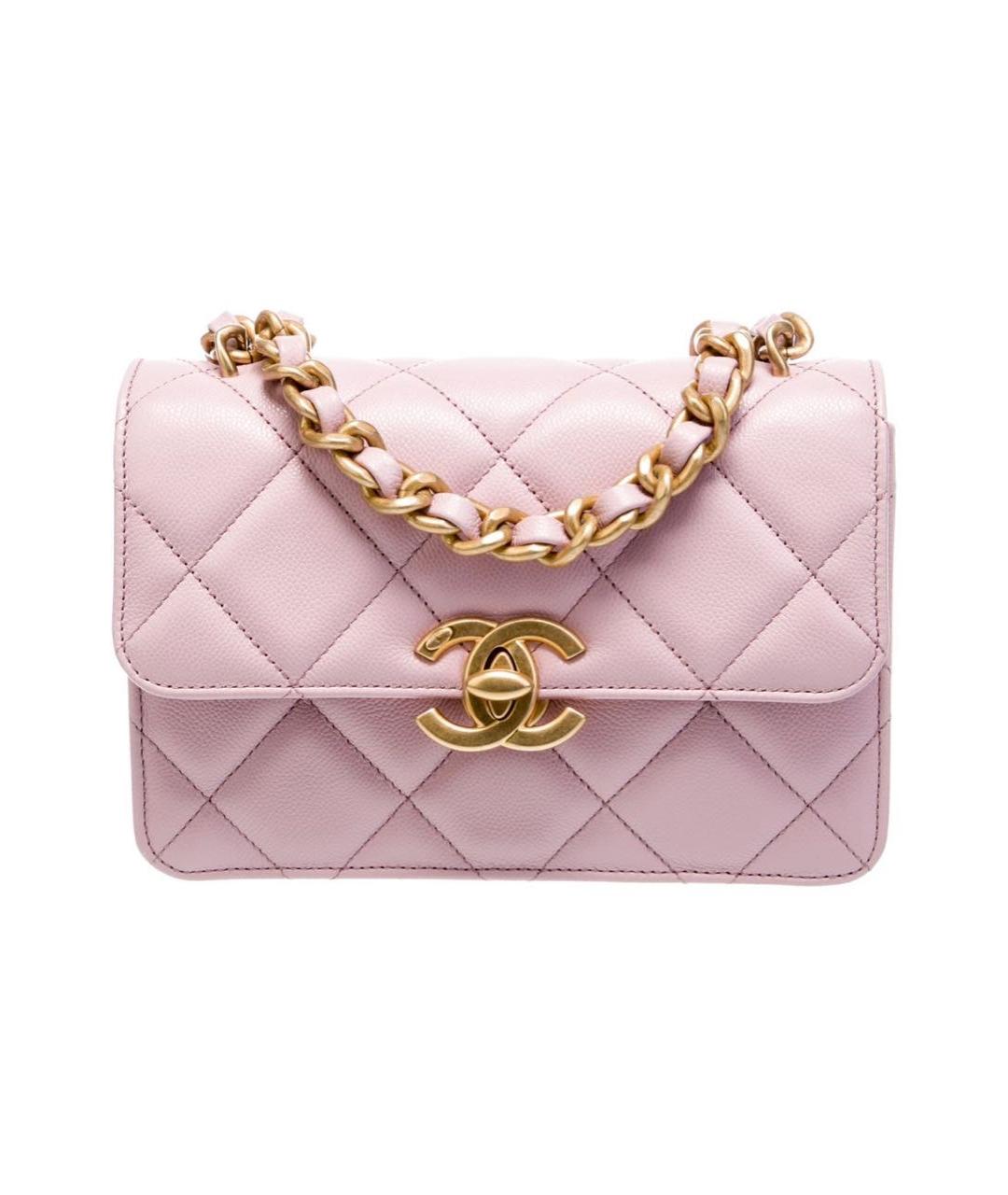CHANEL Розовая кожаная сумка с короткими ручками, фото 3